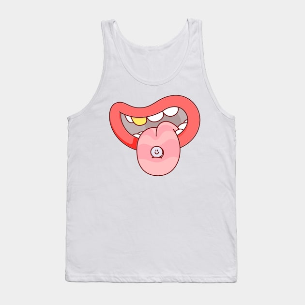 Silly And Funny Golden Tooth Illustration Tank Top by StreetDesigns